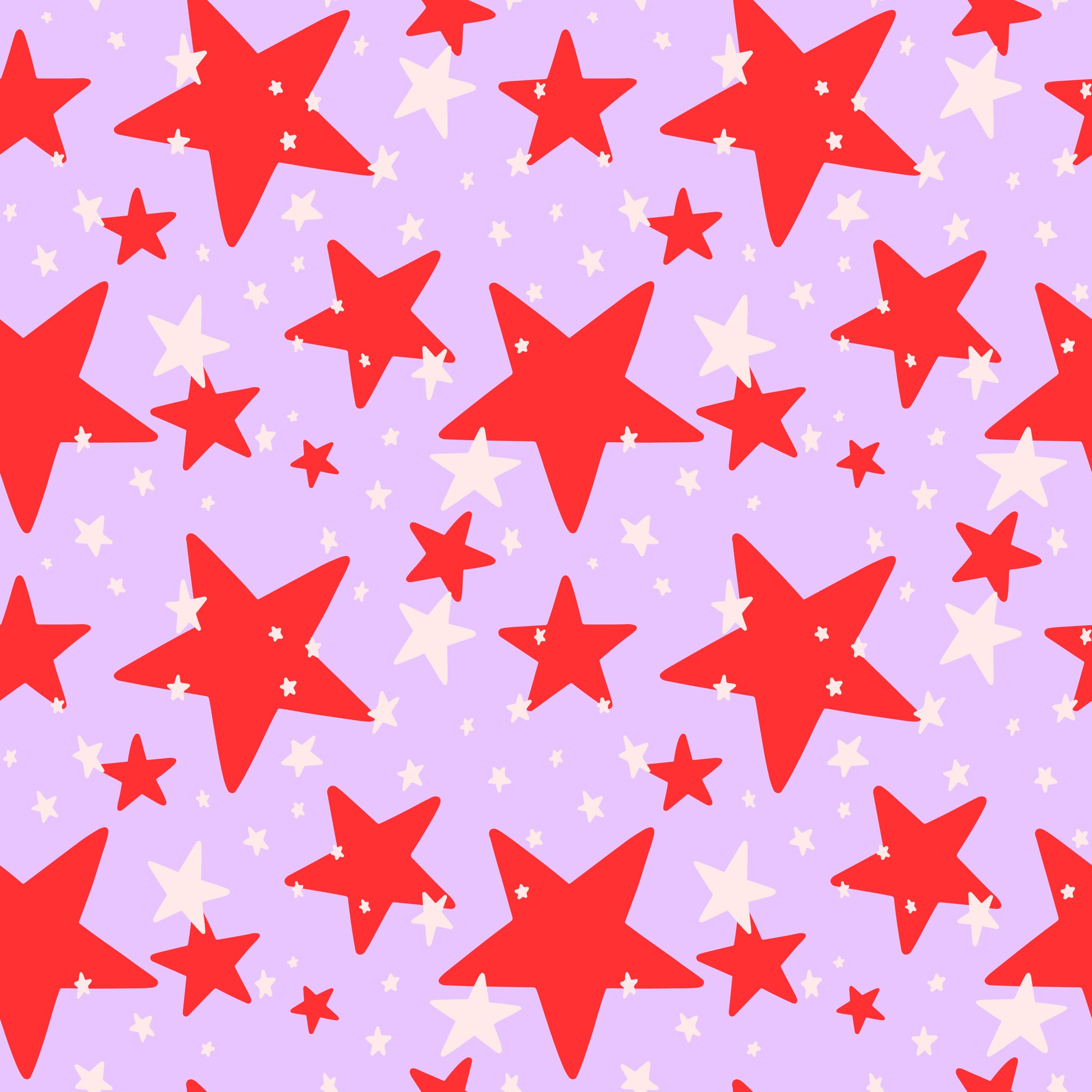 Pattern of red stars on a purple background